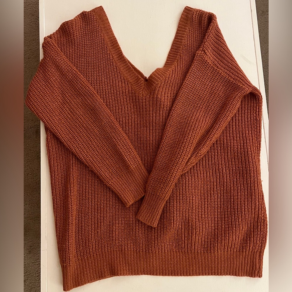 Sweater with lace up in back